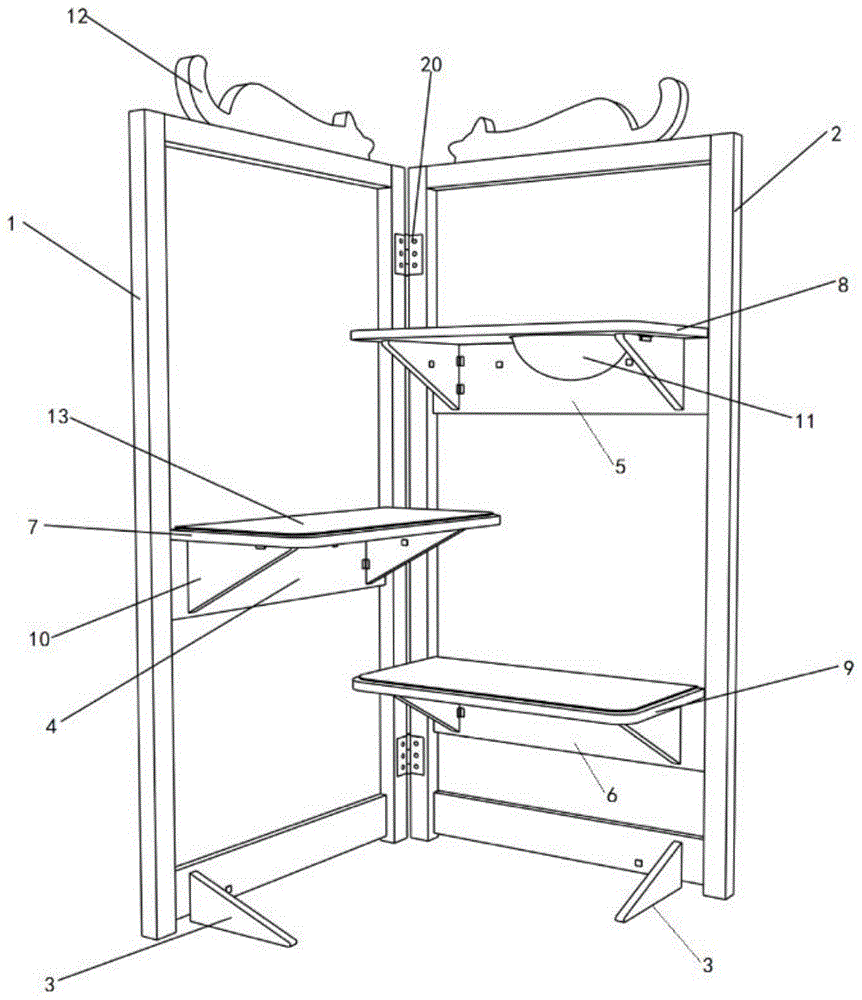 一种可折叠的转角式猫爬架
