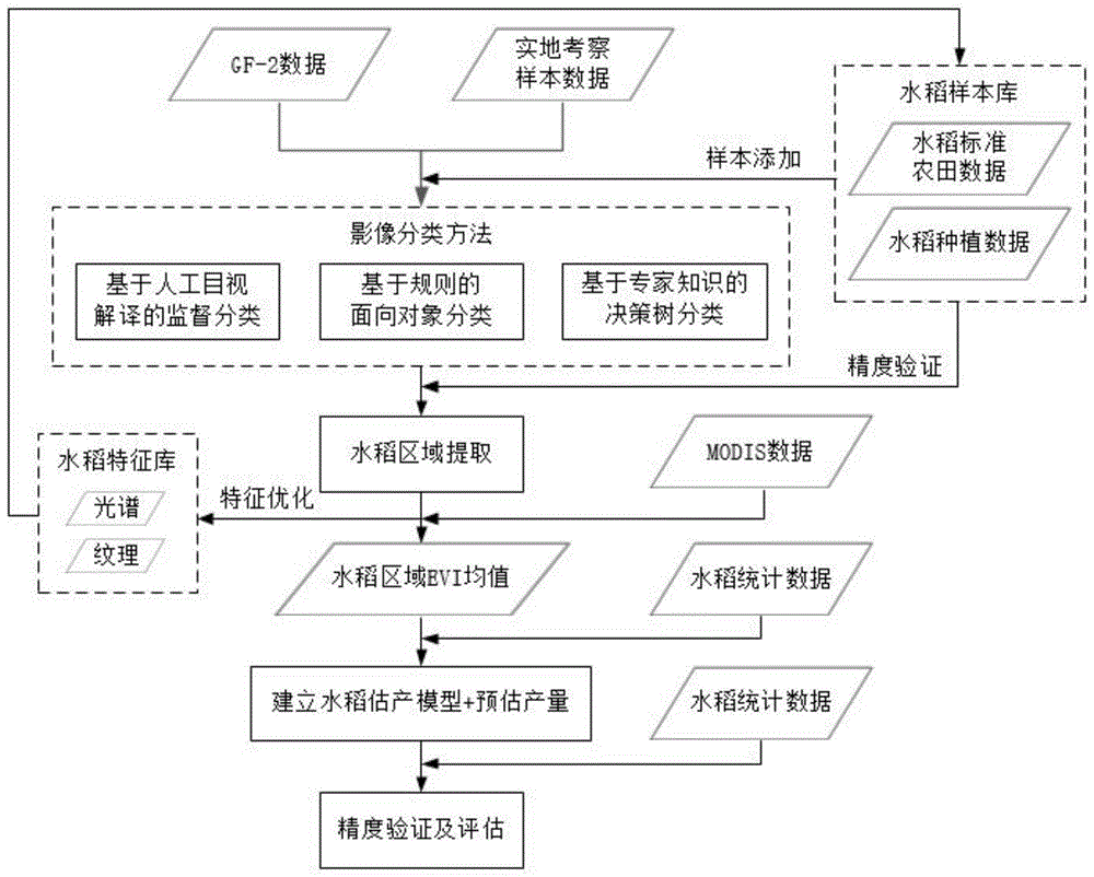 一种结合卫星影像和MODIS数据的水稻估产方法与流程