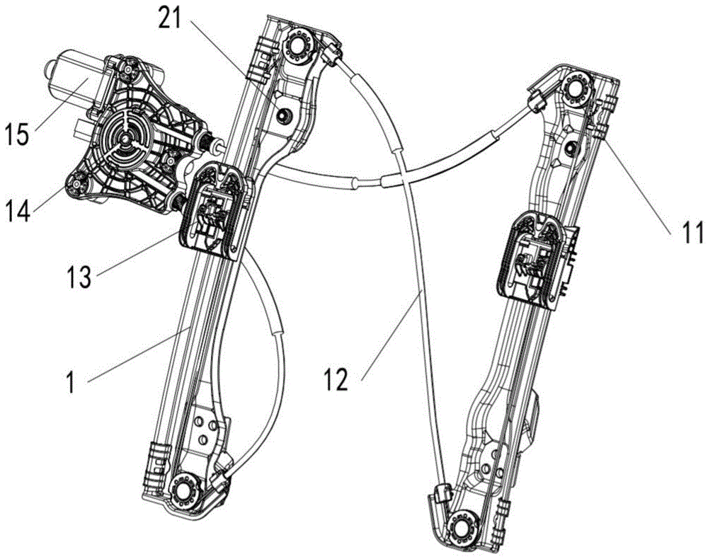 玻璃升降器的导轨连接结构的制作方法