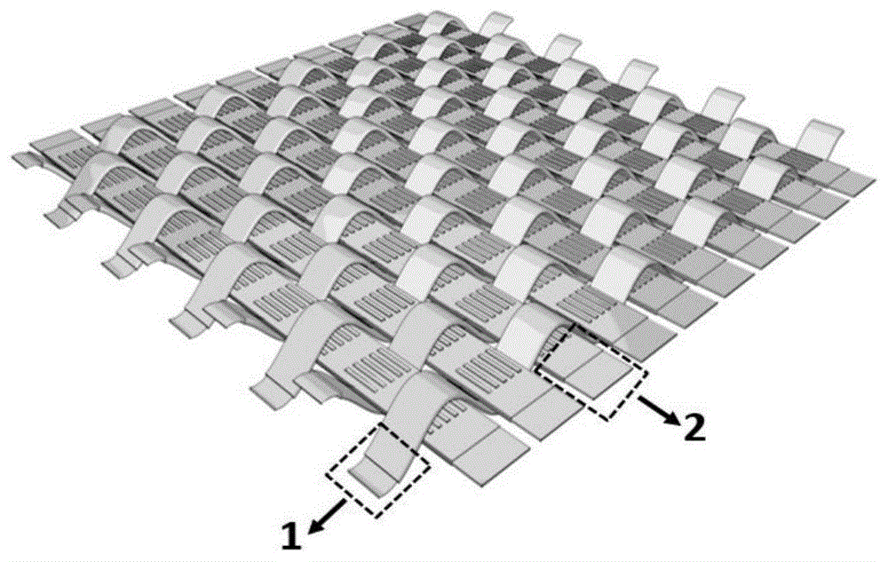 一种可拉伸的拱形阵列摩擦纳米发电织物及其制备方法