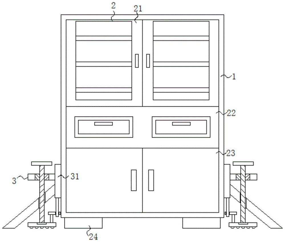 一种稳固性较高的办公家具柜的制作方法