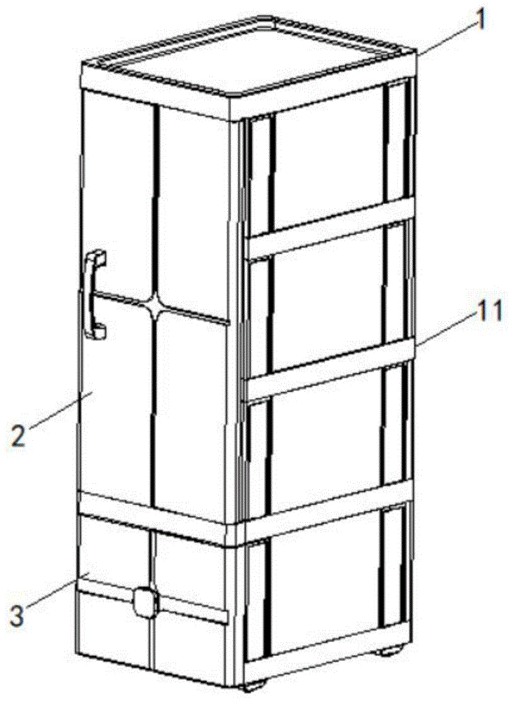 一种塑料收纳柜的锁止结构及收纳柜的制作方法