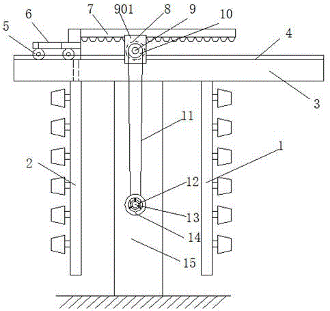 一种整经机纱架间距调节装置的制作方法