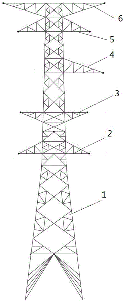 同塔双回110kV/220kV混压输电线路杆塔的制作方法