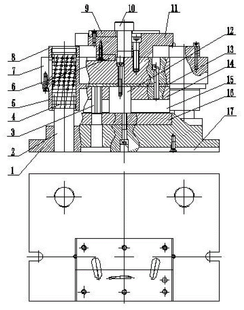 一种电机用定转子冲片双槽冲带分离跳槽模的制作方法