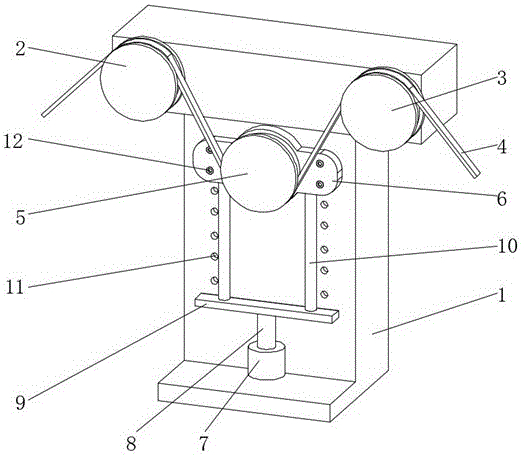一种电缆屏蔽机的绕包带张紧调节结构的制作方法