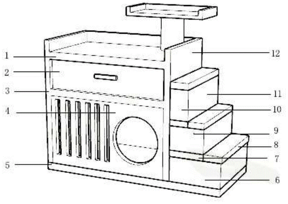 一种多功能实木猫屋
