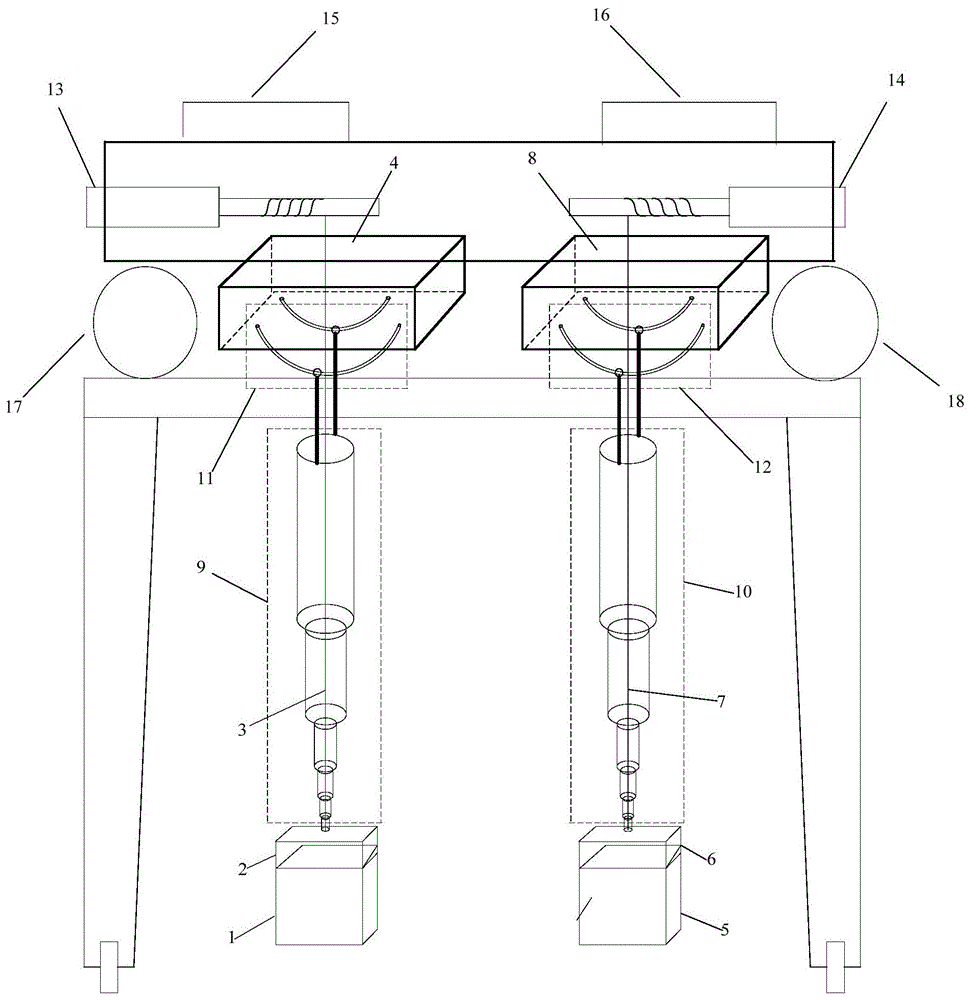 一种双起升桥式吊车的摆角和绳长测量装置及测量方法
