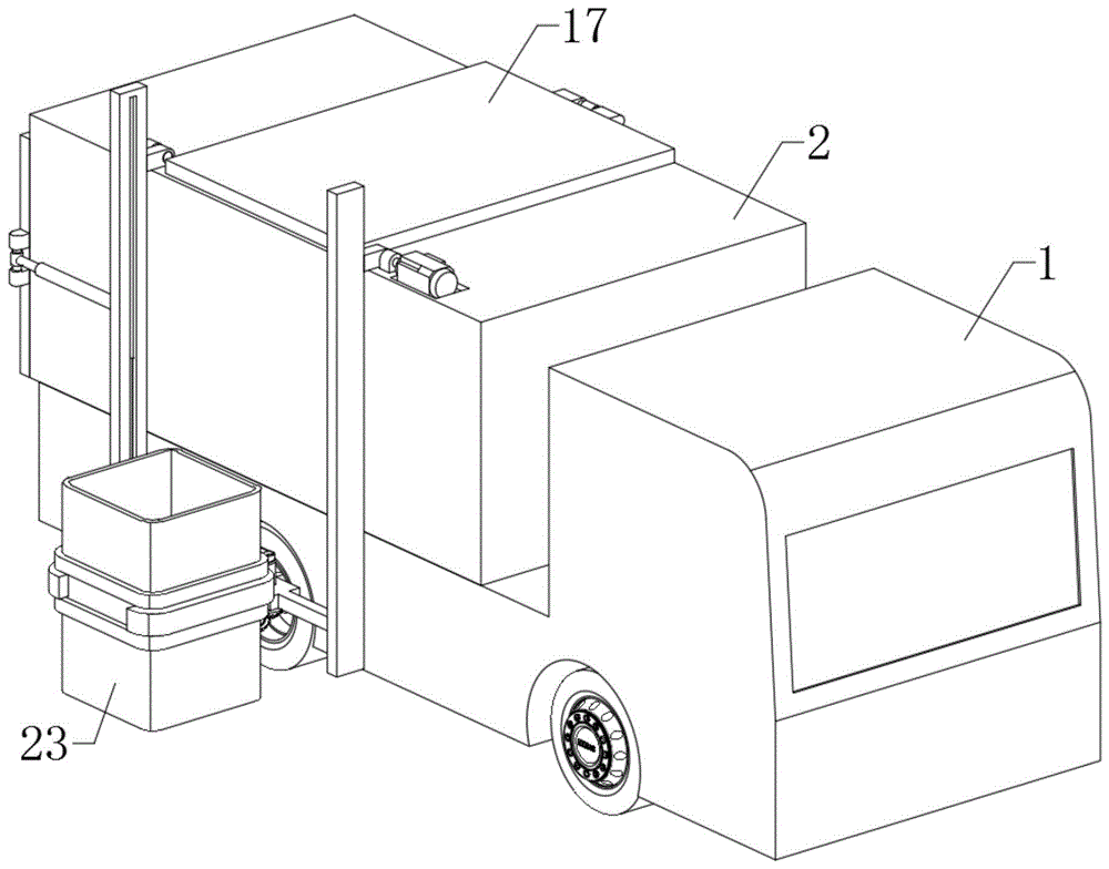 一种厨余垃圾自动分类收集的垃圾车