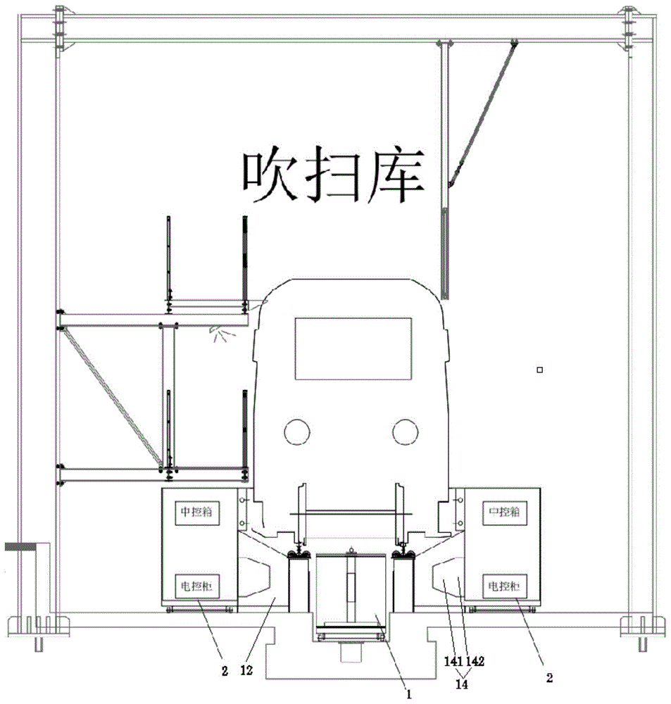 一种集成车底车侧吹扫除尘设备的吹扫装置的制作方法