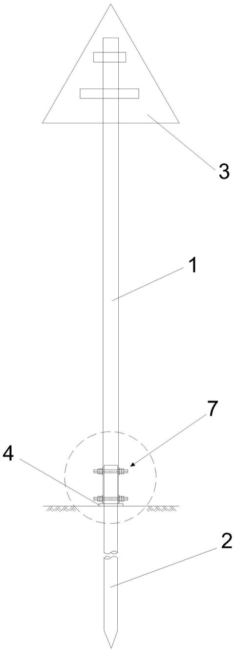 一种标志立柱与钢管桩的连接方法与流程