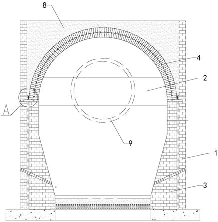 一种新型热风炉拱顶砌筑加固结构的制作方法