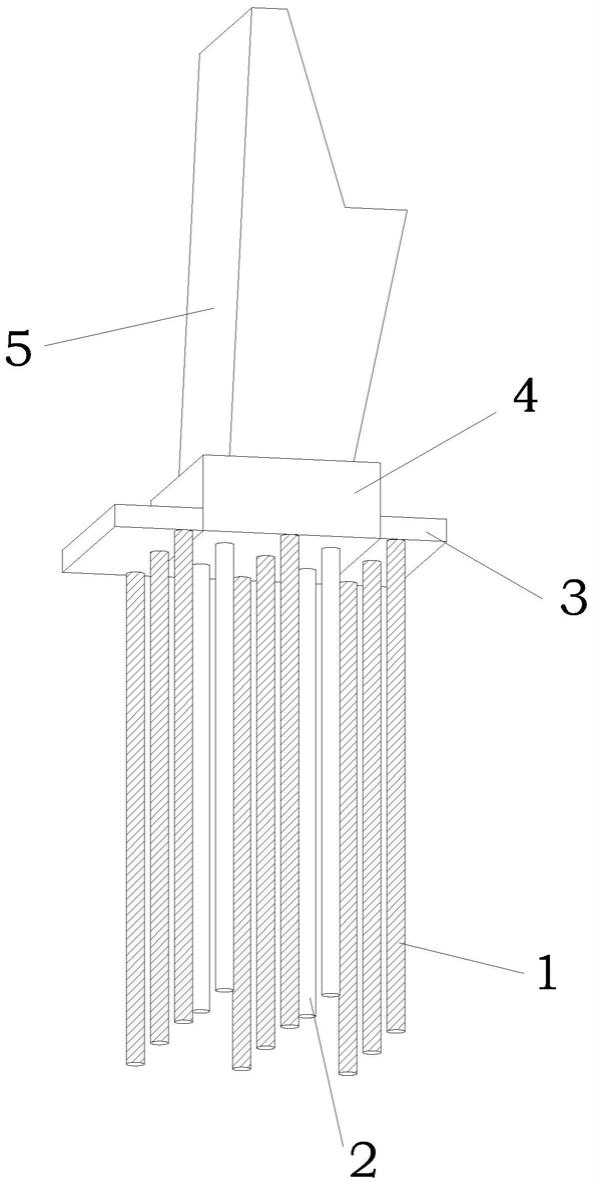 一种组合桩处理高挡墙地基的连接方式的制作方法