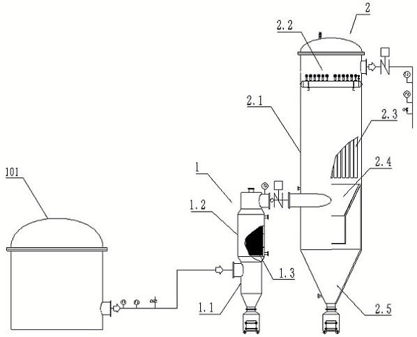 一种钢水高真空精炼炉干式真空系统用过滤冷却装置的制作方法