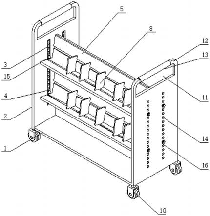一种图书馆专用图书管理车