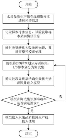 一种用于柑橘类水果内部冻害的在线识别方法与流程