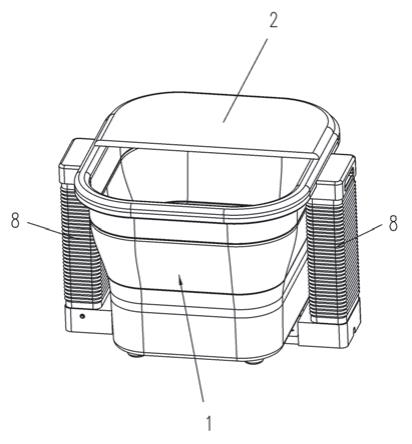 一种具有外置弹簧装置的折叠式足浴器的制作方法