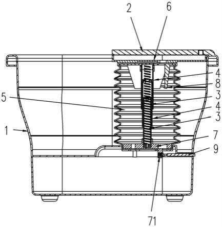 一种具有弹性伸缩杆装置的折叠式足浴器的制作方法