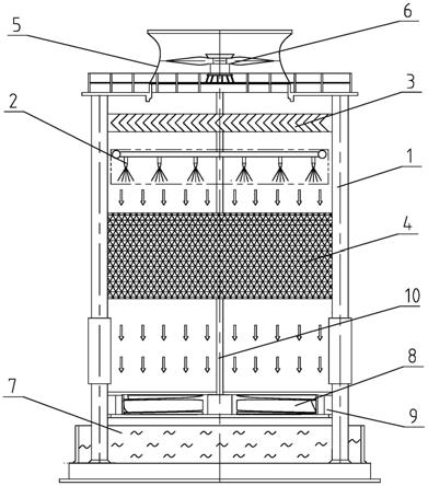 一种水动能回收冷却塔
