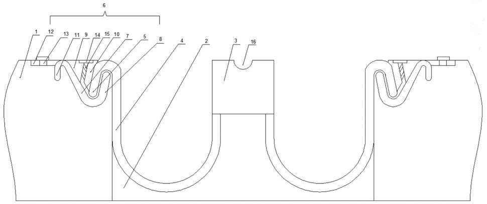 一种超大断面地下管廊变形缝处U型止水带安装防水结构的制作方法