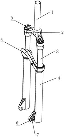 一种碟刹前叉装置和减震器杆筒的制作方法