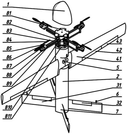 升力桨叶可变体收放的机尾坐立式垂直起降飞行器的制作方法