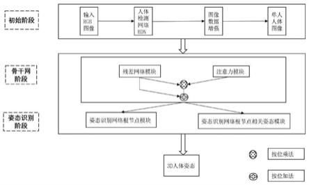 一种联合注意力机制的3D人体姿态识别双分支网络模型