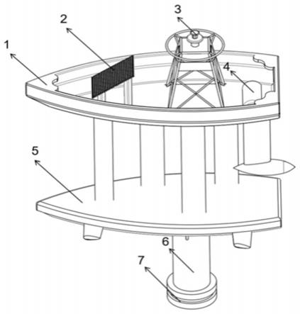 一种船型穿浪式减摇灯浮标结构