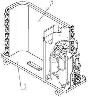 一种能预定位冷凝器的家用空调器底板的制作方法