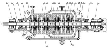水平中开轴向剖分十级离心泵的制作方法