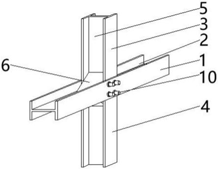 一种建筑工程用型钢横梁与上下立柱之间的连接结构的制作方法