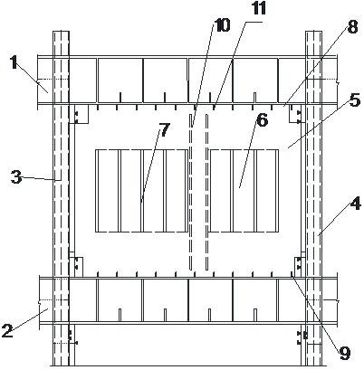 一种装配式钢框架内嵌竖向暗缝墙板结构及施工方法