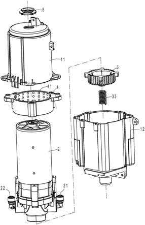 减振降噪增压泵及应用该增压泵的净水机的制作方法