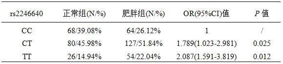 UC002yug.2-rs2246640作为女性肥胖生物标志物的应用