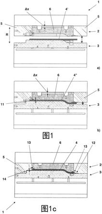 用于生产具有压制的二维或三维形状的夹层复合构件的方法以及这种夹层复合构件与流程