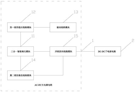 一种新型整体式调光磁吸导轨电源电路的制作方法