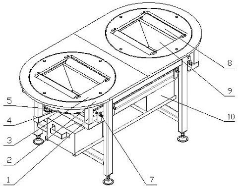 一种新型双工位铝合金轮毂外观检测台的制作方法