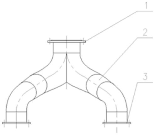 一种船用低阻力损失进气y型管