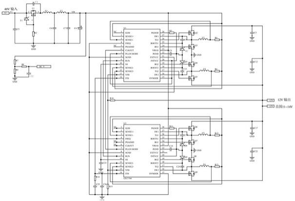 一种低成本48V-12V直流变换器的制作方法