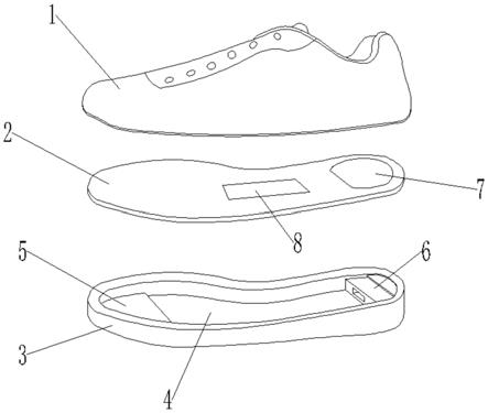 一种内置功能芯片鞋子及其供电系统的制作方法