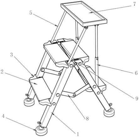 一种可调节高度的折叠梯凳的制作方法