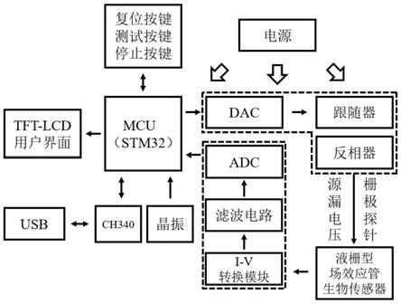 一种基于液栅型场效应晶体管生物传感器的电路检测系统