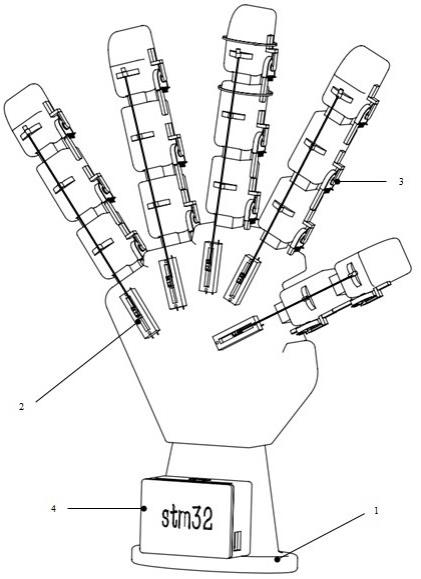 一种可穿戴的手指关节角度位移数据同步采集系统