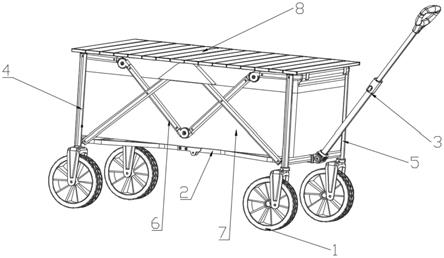 一种带桌面板的折叠手推车的制作方法