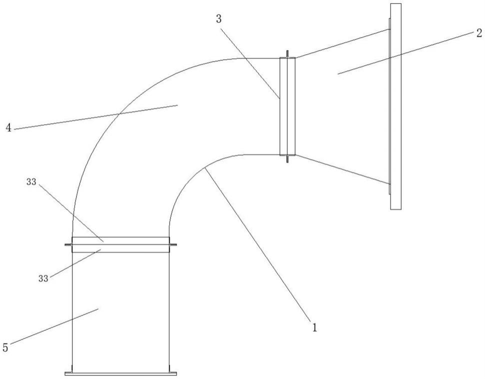 一种烘干机S形风管结构的制作方法