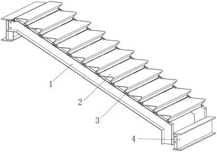 一种全装配式减震楼梯及装配式建筑的制作方法