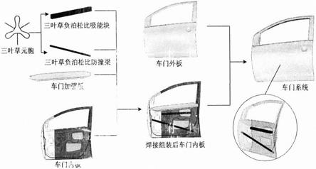 一种仿生三叶草负泊松比车门防撞系统及其分层优化方法