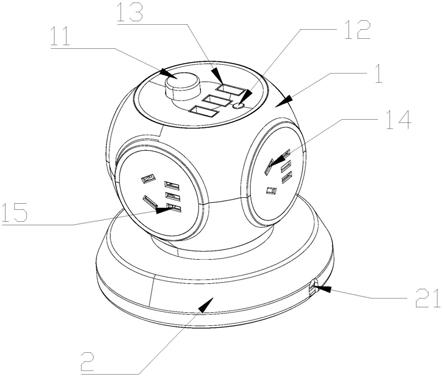 一种便于收纳电源线的多面体插座的制作方法