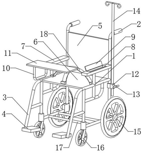 可放置输液架及约束带的多功能轮椅
