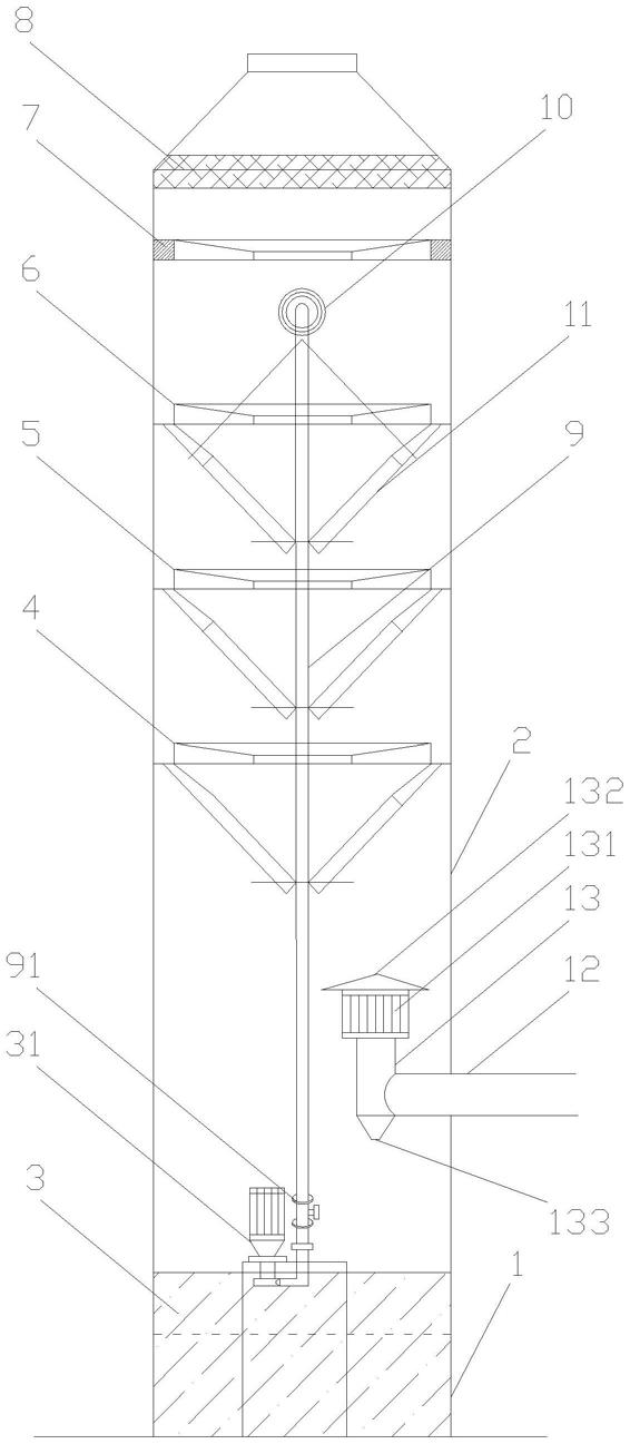 一种整体式玻璃钢喷淋塔的制作方法